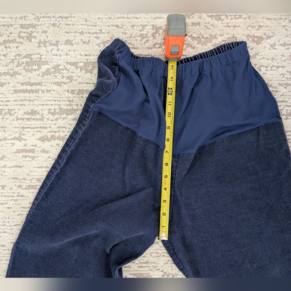 Navy Blue Women's Corduroy Maternity Pants - Picture 9 of 13